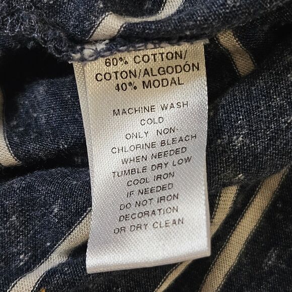 LOFT Blue Gray White Stripe Knit Nautical Stretch Top Size Womens XS / SMALL - Picture 6 of 6